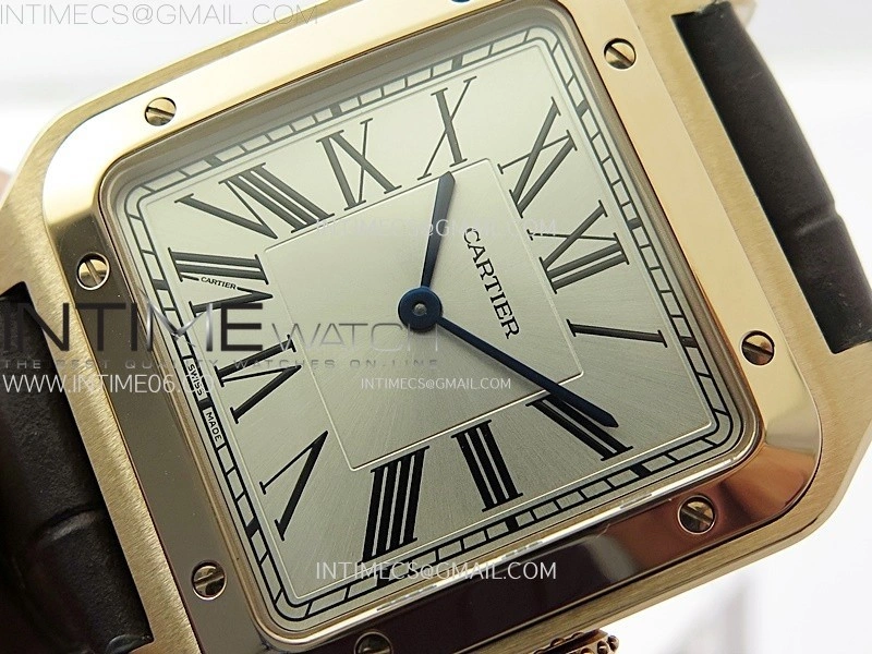Santos Dumont 46.6mm RG F1F Best Edition Silver Dial on Brown Leather Strap Quartz